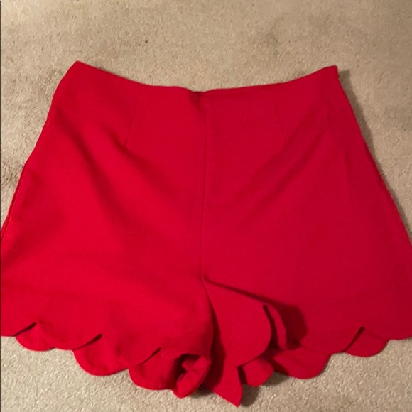 Monteau Pants - Adorable red scalloped shorts